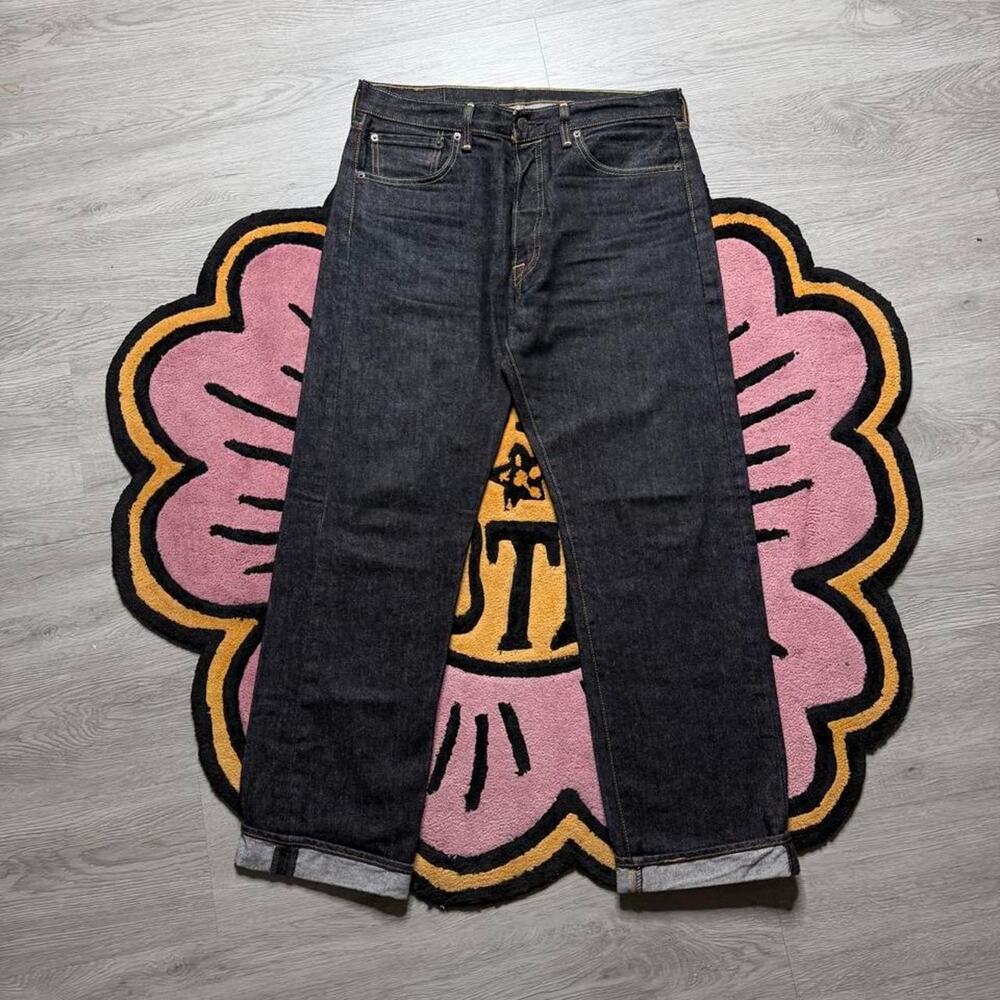Levi’s 501 Straight Leg Button Fly Dark Wash Denim Jeans Size 34x32 Raw